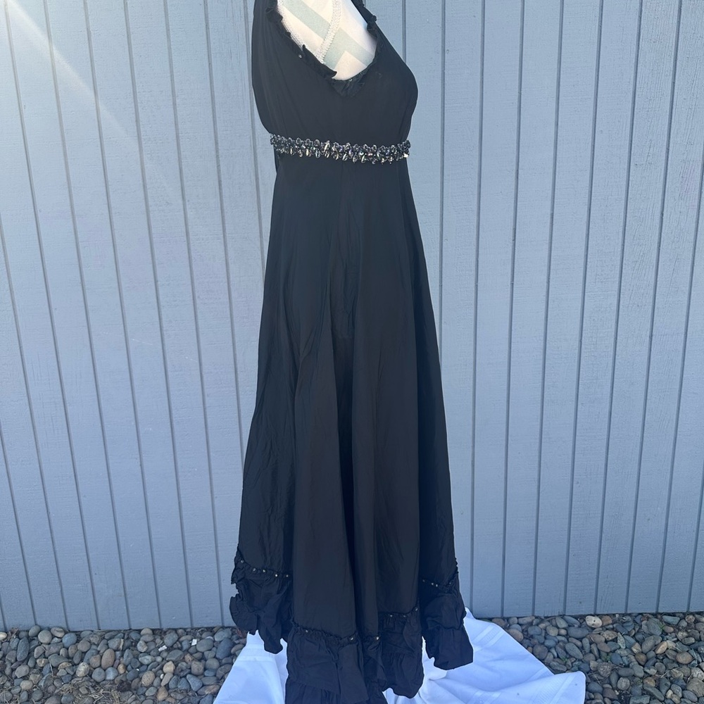 Vintage 70’s Denise L Black Taffeta Formal Gown - Picture 8 of 16
